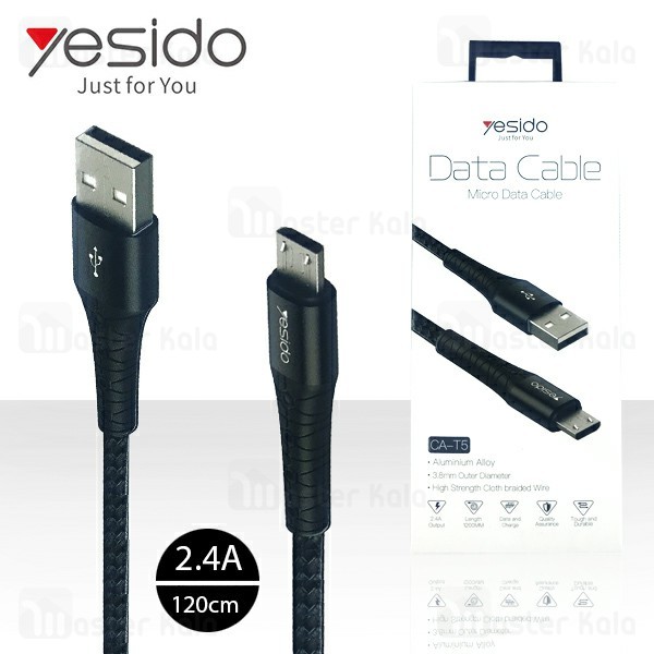 کابل میکرو یو اس بی یسیدو Yesido CA-T5 Data Charging Cable توان 2.4 آمپر