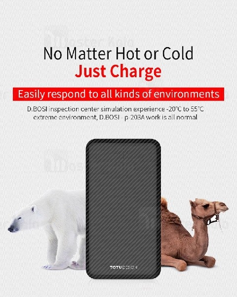 پاوربانک 10000 میلی آمپر توتو TOTU PB32 Fiber Power Bank توان 2.1 آمپر