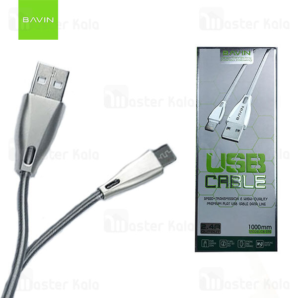 کابل میکرو یو اس بی باوین Bavin CB-070 Cable توان 2.4 آمپر و طول 1 متر