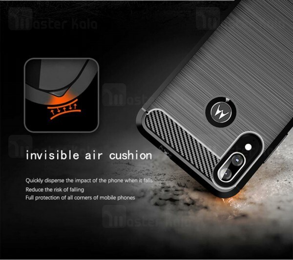 قاب محافظ ژله ای Motorola Moto E6 Plus / E6s Fiber Carbon Rugged Armor Case