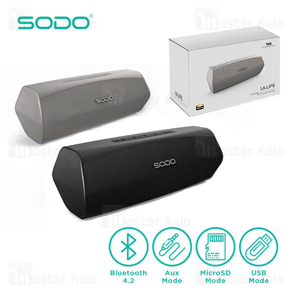 اسپیکر بلوتوث سودو SODO L6 Life Bluetooth Speaker 20W دارای درگاه رم و فلش