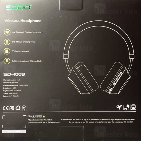 هدفون بلوتوث سودو SODO SD-1008 Bluetooth Headphones رم خور