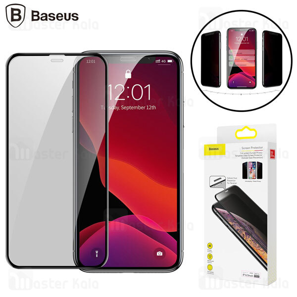 پک 2 تایی گلس حریم شخصی تمام صفحه تمام چسب Apple iPhone 11 Pro Max / XS Max Baseus SGAPIPH65S-WC01