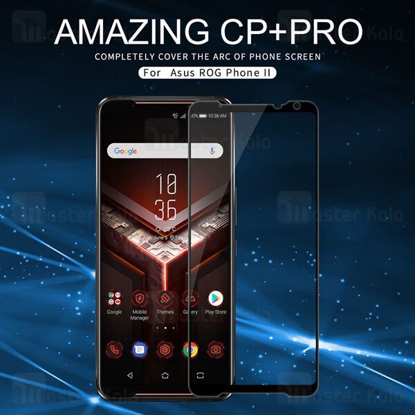 محافظ صفحه شیشه ای تمام صفحه تمام چسب نیلکین Asus ROG Phone 2 Nillkin CP+ Pro