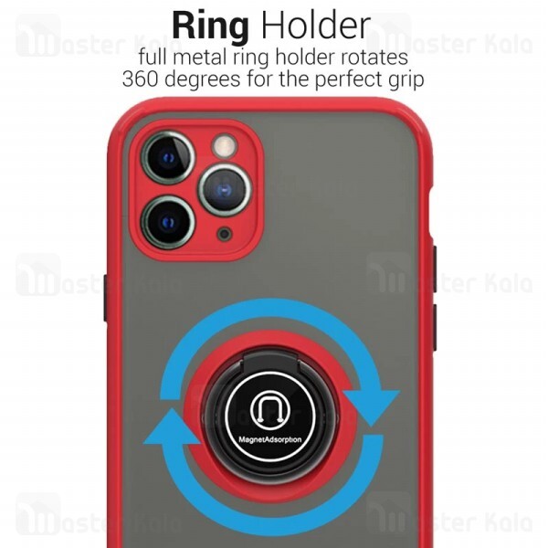 قاب مات هیبریدی انگشتی Apple iPhone 11 Pro Max Matte Hybrid Ring Case