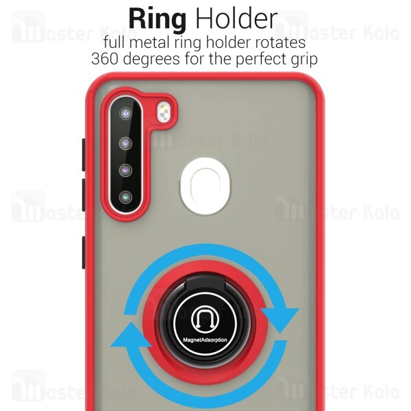 قاب مات هیبریدی انگشتی Samsung Galaxy A21 Matte Hybrid Ring Case