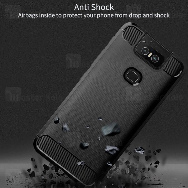 قاب محافظ ژله ای Asus Zenfone 6 ZS630KL Fiber Carbon Rugged Armor Case