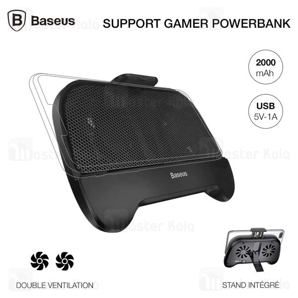 دسته بازی و هولدر فن دار بیسوس Baseus Hand Handle Cooling Gamepad ACSR-01