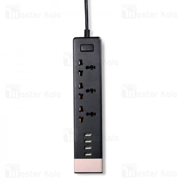 سه راهی برق و شارژر LJB-129 3Power Socket دارای 4 پورت USB