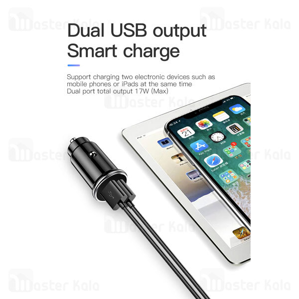 شارژر فندکی توتو TOTU DCCD-019 Car Charger توان 3.4 آمپر همراه با کابل