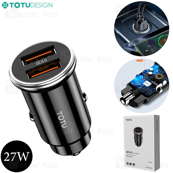 شارژر فندکی سوپر شارژ توتو TOTU DCCQ-04 QC4.0 Car Charger توان 27 وات