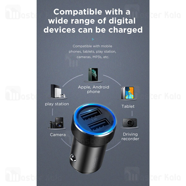 شارژر فندکی Joyroom C-A01 Wise Series Dual Port Car Charger