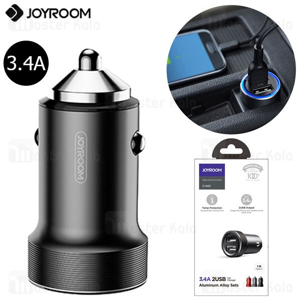 شارژر فندکی جویروم Joyroom C-A02 Dual Ports Car Charger توان 3.4 آمپر