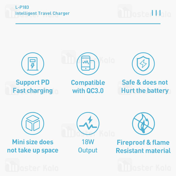 شارژر جویروم Joyroom L-P183 Simple Series QC PD 18W US Fast Charger