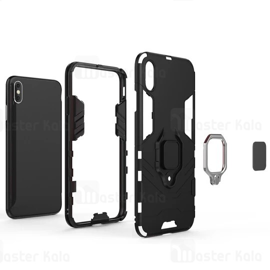 گارد ضد ضربه انگشتی Apple iPhone X / XS Black Panther KEYSION ShockProof Armor Ring