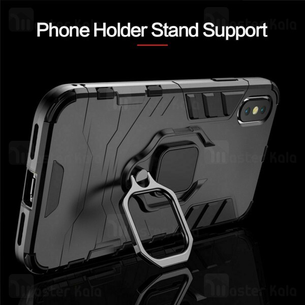 گارد ضد ضربه انگشتی Apple iPhone XS Max Black Panther KEYSION ShockProof Armor Ring