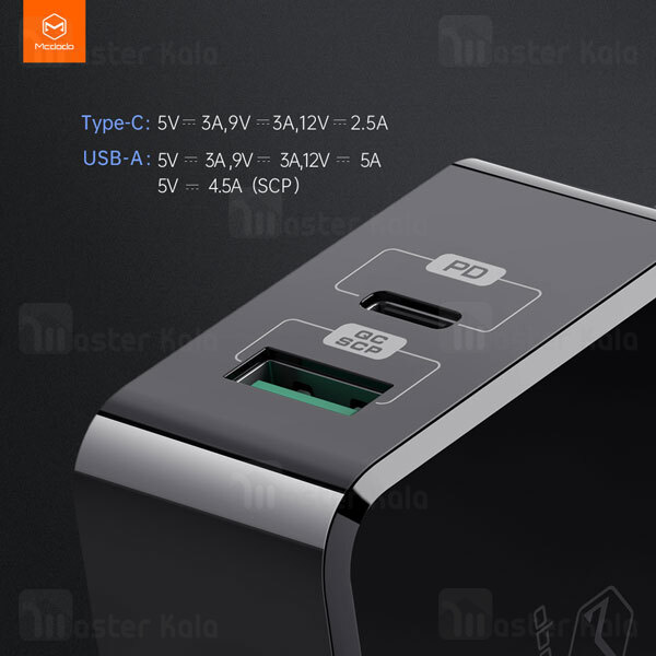 شارژر دیواری Mcdodo CH-6923 QC + PD Dual Output 30W Quick Charge