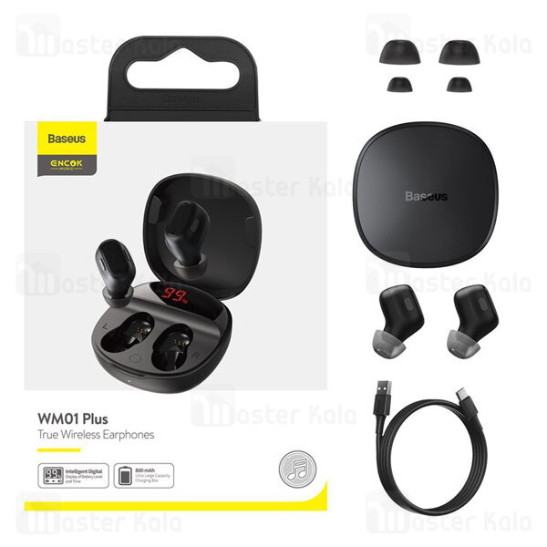 هندزفری بلوتوث دوگوش بیسوس Baseus Encok WM01 True Wireless Plus Earphones NGWM01P-01