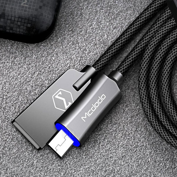 کابل میکرو یو اس بی Mcdodo CA-2895 knight Series Auto Power Off microUSB Data Cable 3A 1.5M