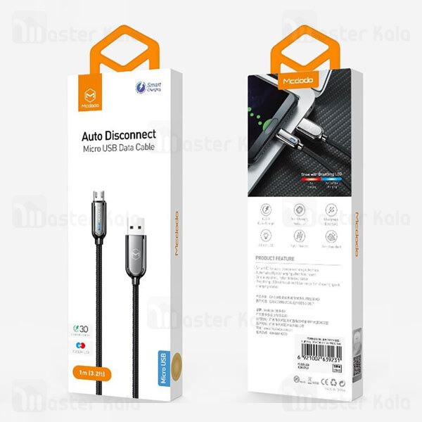 کابل میکرو یو اس بی Mcdodo CA-6200 Auto Power OFF 2.4A 1M به طول 1 متر و 2.4 آمپر و قطع کن خودکار