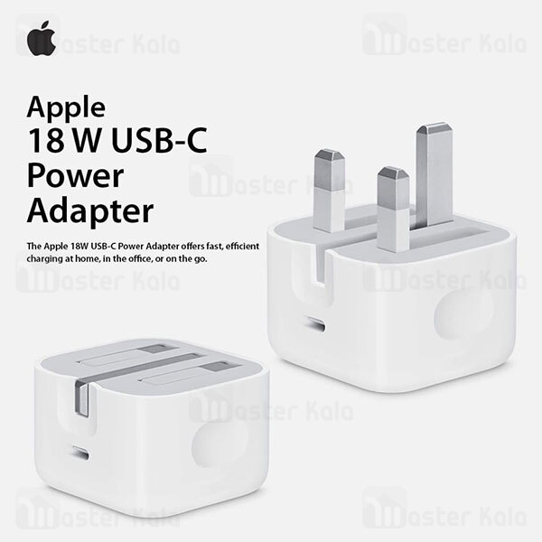 آداپتور شارژر اصلی اپل Apple A1696 MU7W2ZP/A 18W Type C دارای پورت تایپ سی