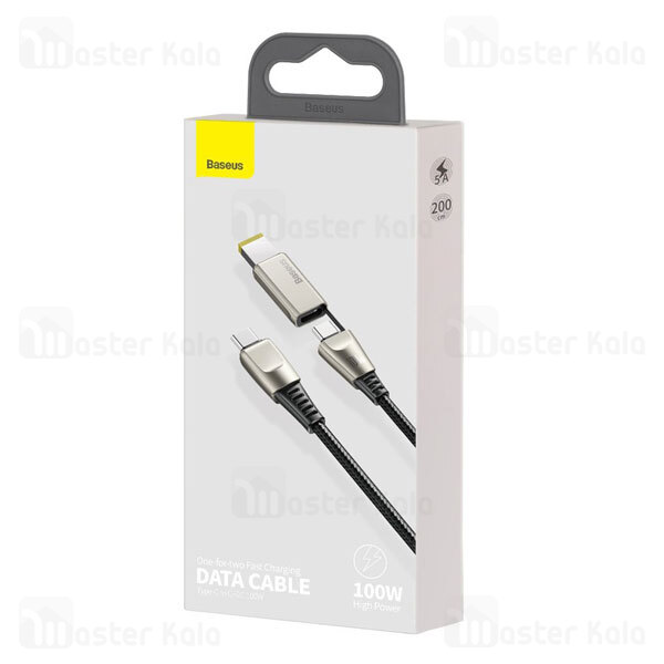 کابل Type C به DC بیسوس Baseus CA1T2-B01 Type-C to Type-C and DC 100W طول 2 متر توان 5 آمپر