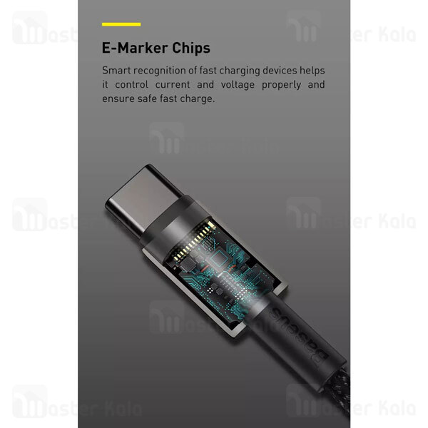 کابل تایپ سی به تایپ سی Baseus Tungsten Gold CATWJ-A01 Type C To Type C 2m 100W Cable