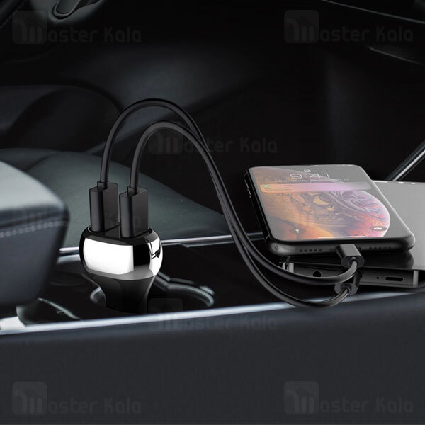 شارژر فندکی فست شارژ الدینیو LDNIO C2 LED Display Fast Car Charger 36W توان 36 وات همراه با کابل