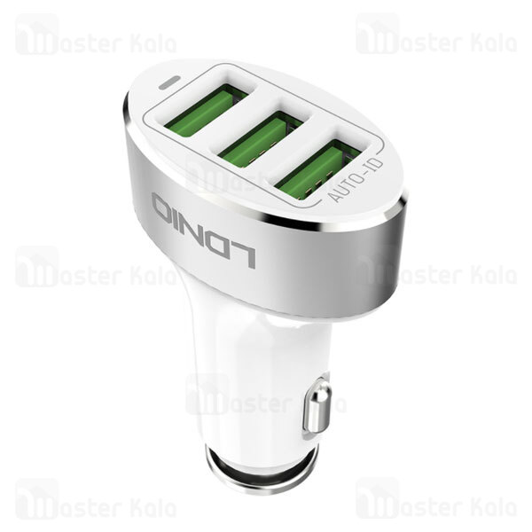 شارژر فندکی الدینیو LDNIO C501 3 USB 5.1A Fast Car Charger جریان 5.1 آمپر همراه با کابل