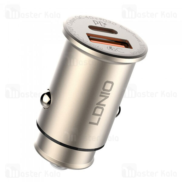 شارژر فندکی فست شارژ الدینیو LDNIO C506Q USB-C PD QC4 Fast Car Charger 30W توان 30 وات همراه با کابل