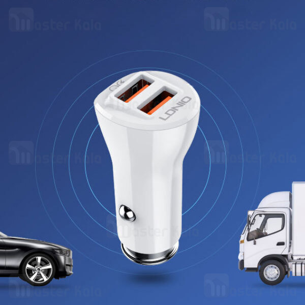 شارژر فندکی فست شارژ الدینیو LDNIO C511Q Dual QC3.0 3A Car Charger 36W توان 36 وات همراه با کابل