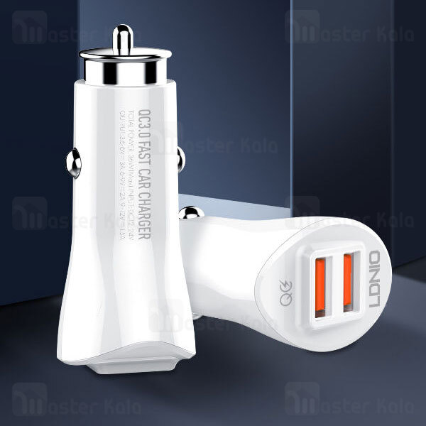 شارژر فندکی فست شارژ الدینیو LDNIO C511Q Dual QC3.0 3A Car Charger 36W توان 36 وات همراه با کابل