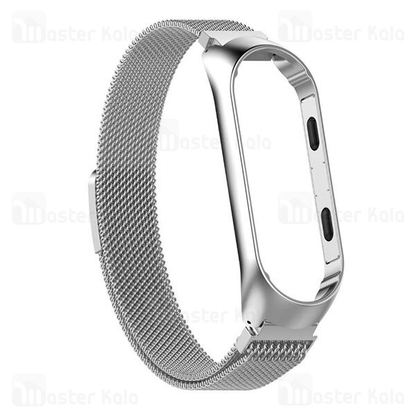 بند فلزی دستبند سلامتی شیائومی Xiaomi Mi Band 5 / 6 Stainless Steel Milanese Strap با قفل مگنتی