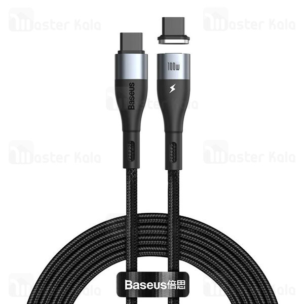 کابل مگنتی تایپ سی به تایپ سی بیسوس Baseus Zinc Magnetic CATXC-Q01 طول 1.5 متر توان 100 وات