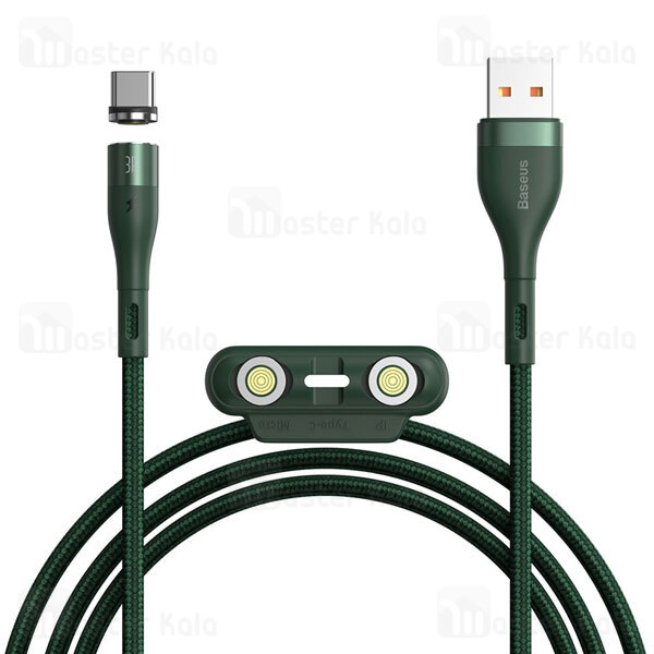 کابل مگنتی سه سر بیسوس Baseus Zinc Magnetic Fast Date Cable MLC CA1T3-AG1 طول 1 متر توان 3 آمپر