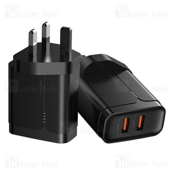 شارژر دیواری جویروم Joyroom Dual Port Travel Charger L-QQ361 36W QC UK Plug توان 3 آمپر