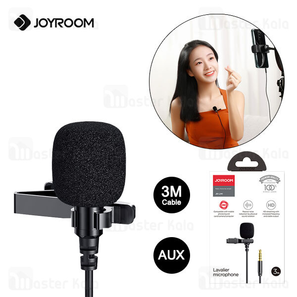 میکروفون سیم دار جویروم Joyroom JR-LM1 Lavalier Microphone 3.5mm Jack 3M طول 3 متر