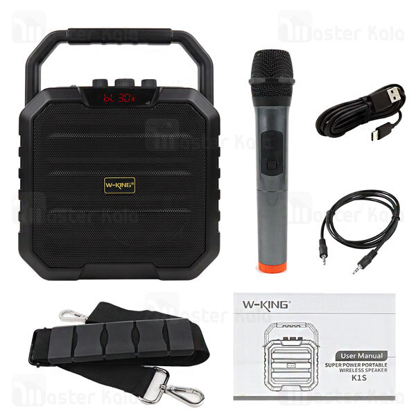 اسپیکر بلوتوث دبلیو کینگ W-King K1S Wireless Speaker توان 40 وات رم و فلش خور با میکروفون و ریموت