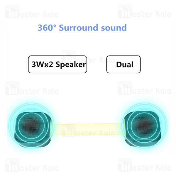 اسپیکر بلوتوث دبلیو کینگ W-King S22 TWS Bluetooth Speaker 6W رم خور و توان 6 وات