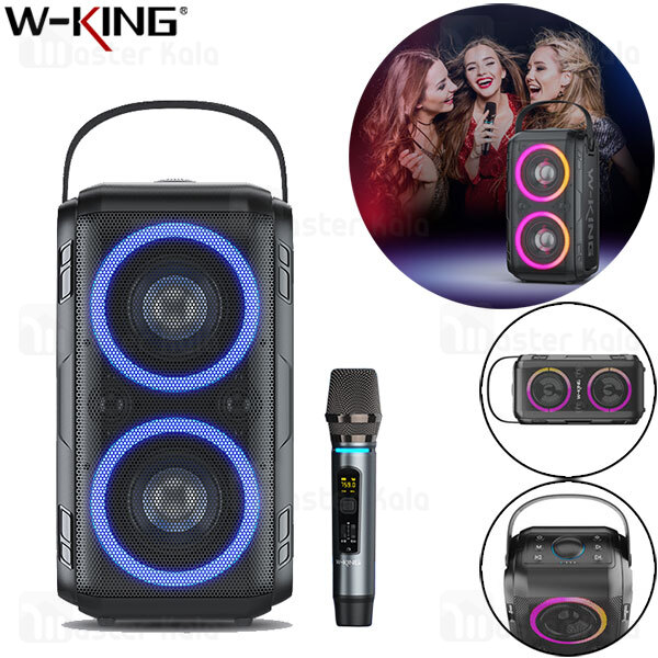 اسپیکر بلوتوث دبلیو کینگ W-King T9 Wireless Speaker توان 80 وات رم و فلش خور با یک عدد میکروفون