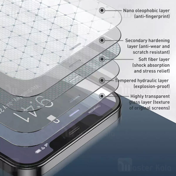 پک 2 تایی محافظ صفحه شیشه ای تمام صفحه Baseus SGAPIPH61P-FM02 Apple iPhone 12 / 12 Pro Glass