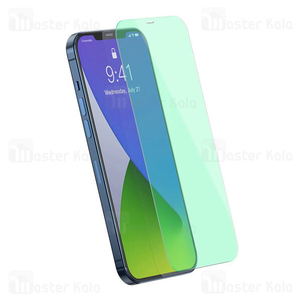  پک 2 تایی محافظ صفحه شیشه ای ضد اشعه Baseus SGAPIPH61P-LP02 Apple iPhone 12 / 12 Pro Green Glass