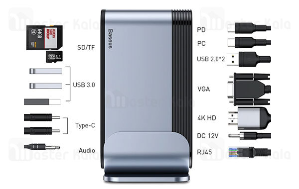هاب 16 پورت بیسوس Baseus Working Station Multifunctional Type-C HUB Adapter CAHUB-AG0G