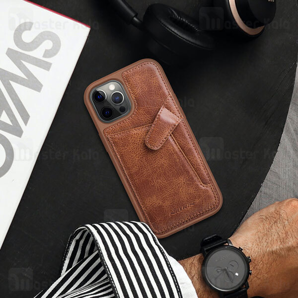 قاب چرمی نیلکین آیفون Apple iPhone 12 / 12 Pro Nillkin Aoge Leather Cover Case