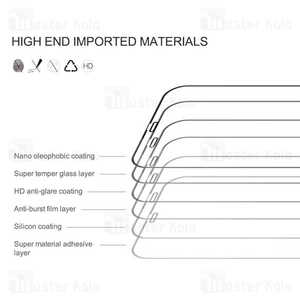 محافظ صفحه نمایش شیشه ای تمام صفحه تمام چسب آیفون Apple iPhone 12 Pro Max Nillkin CP+ Pro