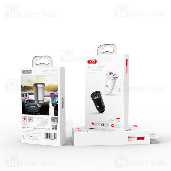 شارژر فندکی XO CC25 Mini Smart Car Charger PD and QC 3.0