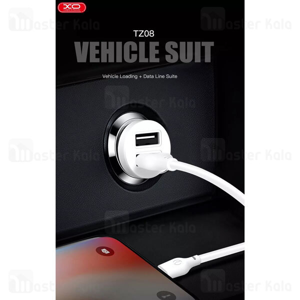 شارژر فندکی ایکس او XO TZ08 Dual USB Car Charger همراه با کابل توان 2.1A