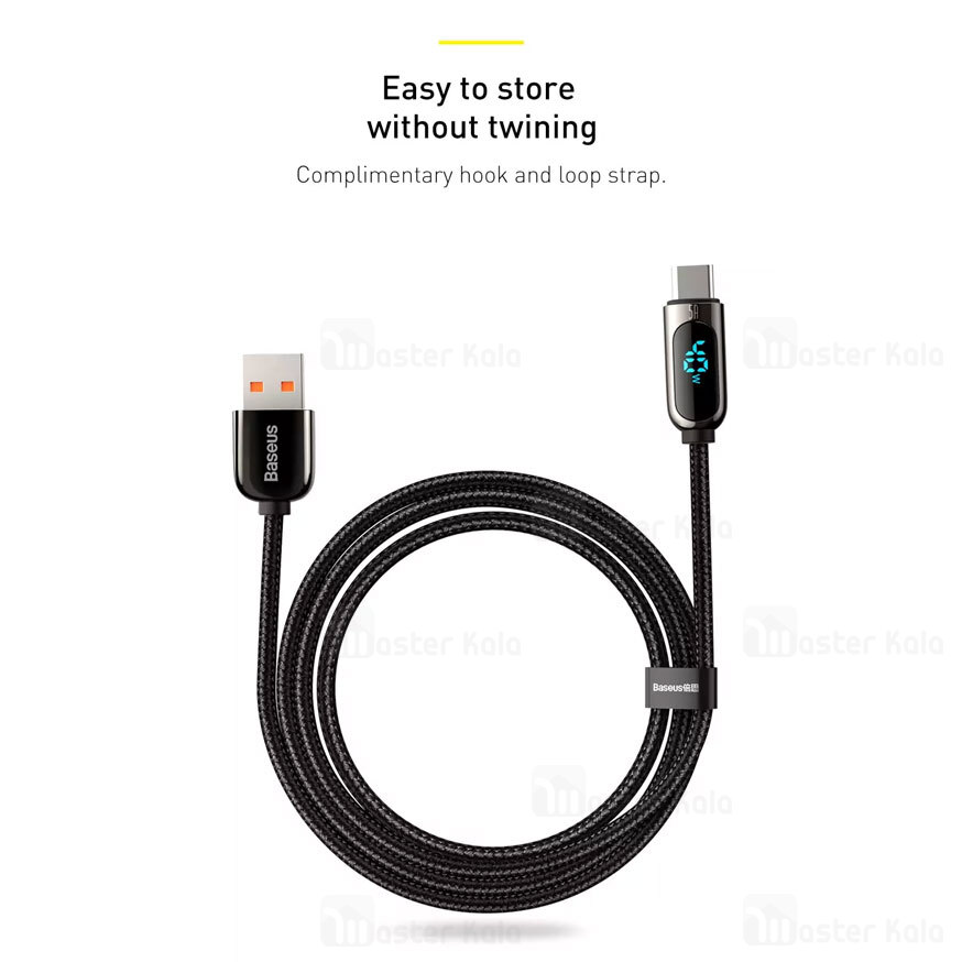 کابل شارژ تایپ سی Baseus Display Fast Charging Data Cable CATSK-01 1m 5A 40w
