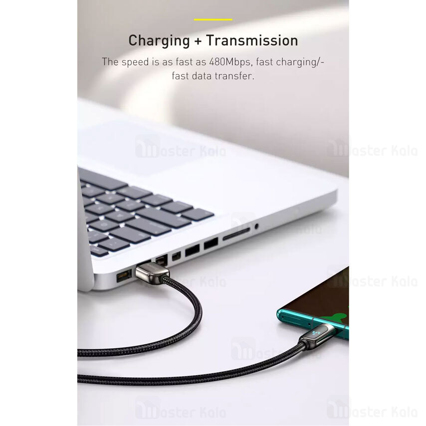 کابل شارژ تایپ سی Baseus Display Fast Charging Data Cable CATSK-01 1m 5A 40w