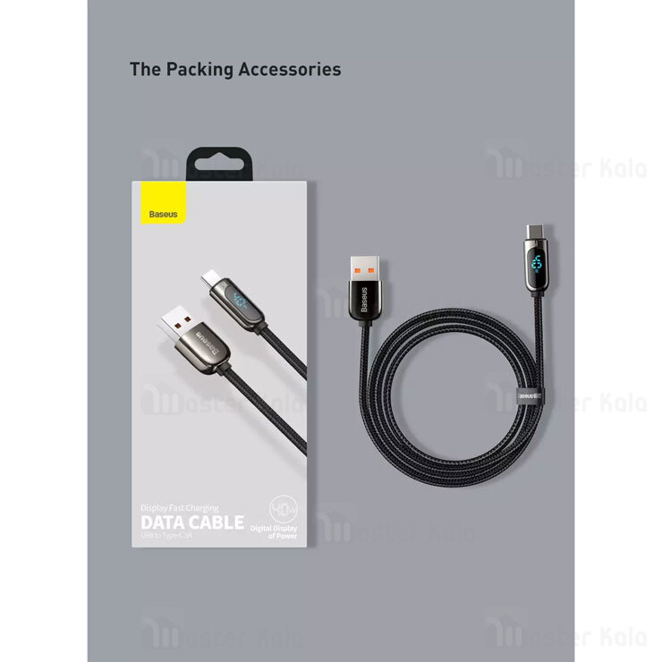 کابل شارژ تایپ سی Baseus Display Fast Charging Data Cable CATSK-01 1m 5A 40w